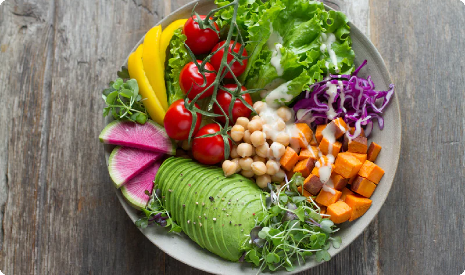 Photo of bowl with vegetables